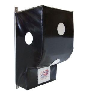 Wall-mounted punching bag shaped for hooks and uprights