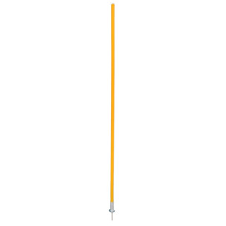 Slalom pole with articulated tip in accident-prevention steel