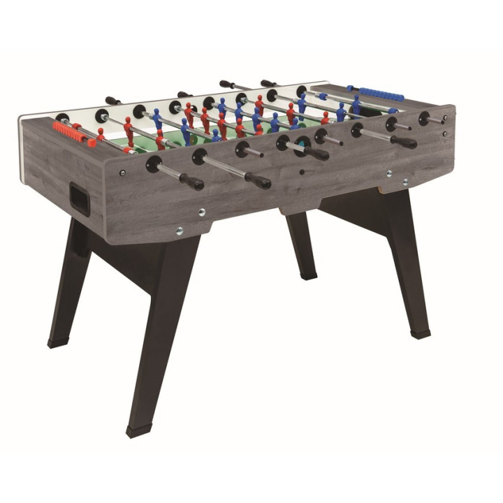 Garlando Champion gray oak table football with protruding rods