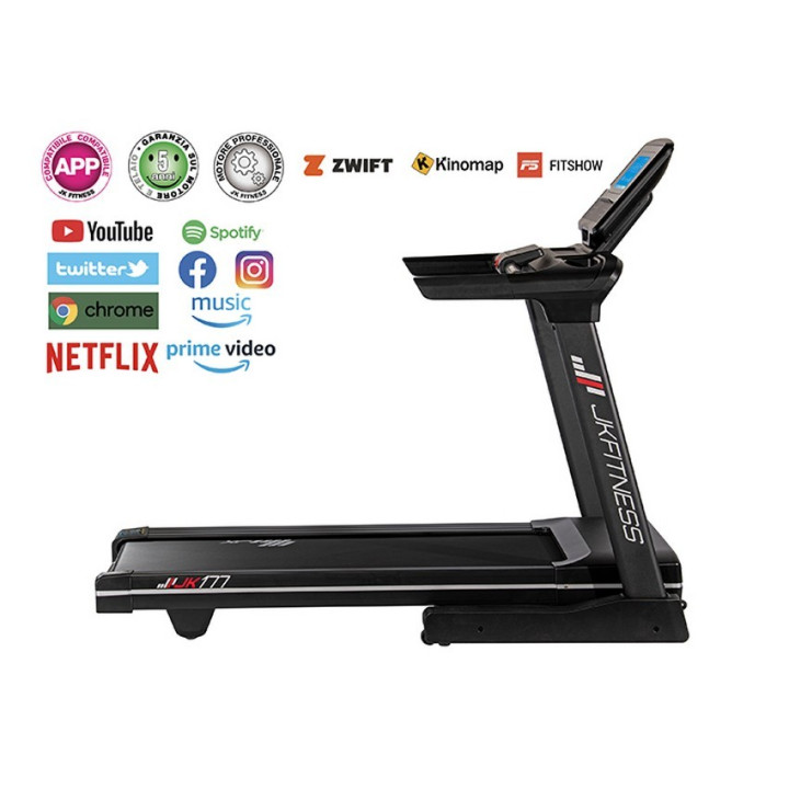Tapis Roulant motorizzato Jk Fitness 177 App Kinomap e Zwift