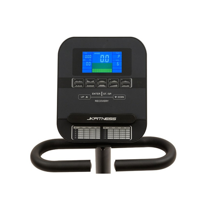 Cyclette Orizzontale Jk Fitness 327 con regolazione elettronica dello sforzo e Ricevitore cardio wireless