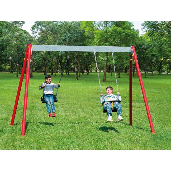 Aluminum swing "Venere" with two cage seats