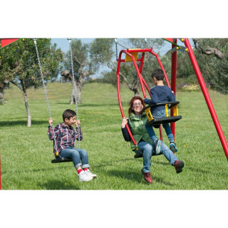 "Giocarì" aluminum swing with 3 seats. Also approved for public use