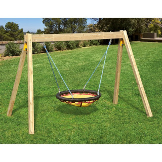 Wooden swing with basket diameter 120 cm