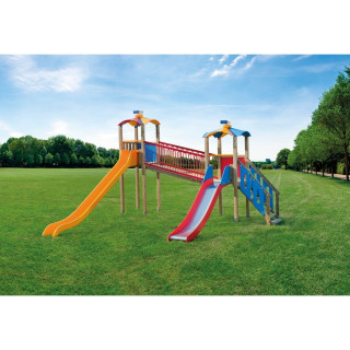 Fortino ponte inclinato con due scivoli