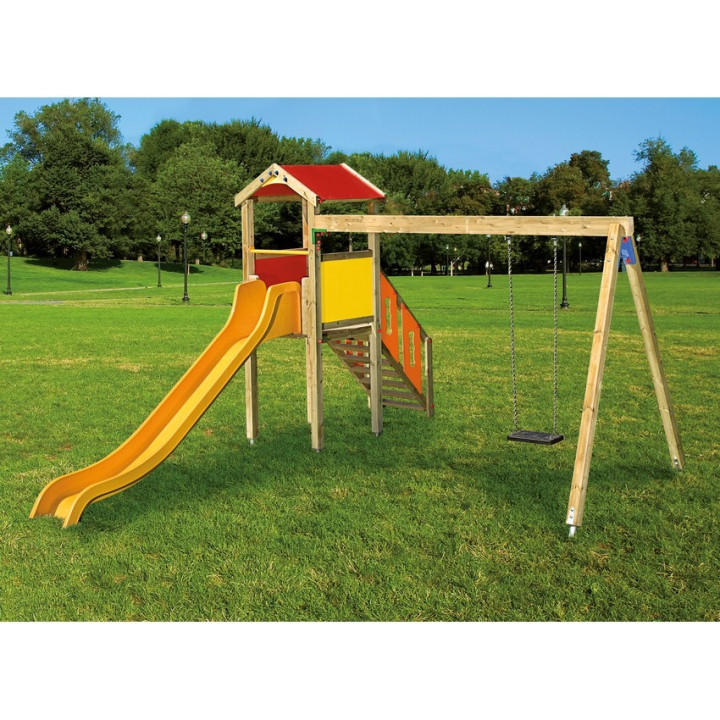 Single tower blockhouse with swing