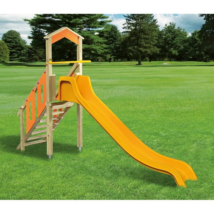 Eolo fiberglass slide with ladder and handrail