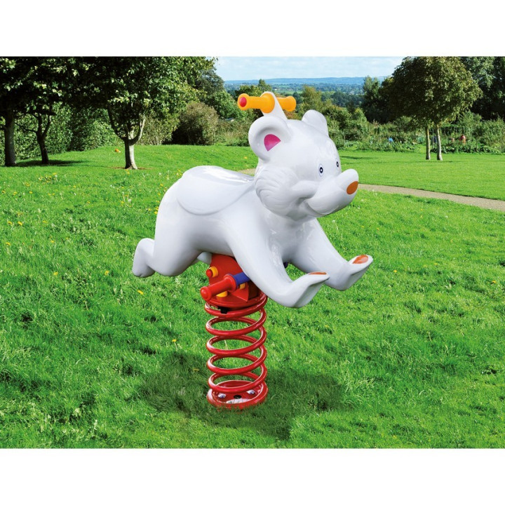 Spring-loaded fiberglass animals