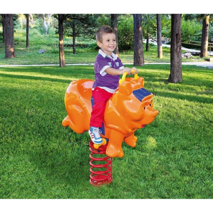 Spring-loaded fiberglass animals