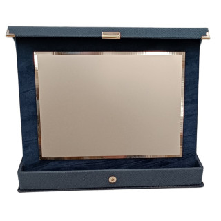 Silver colored aluminum plaque 18 x 13 cm