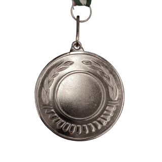 Silver colored award medal, diameter 50 mm