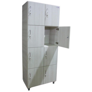 Gym locker with 8 overlapping doors