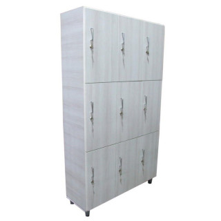 Gym locker with 9 overlapping doors