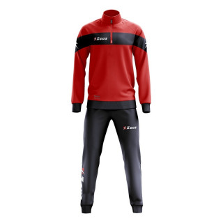 Mars model tracksuit in red and blue