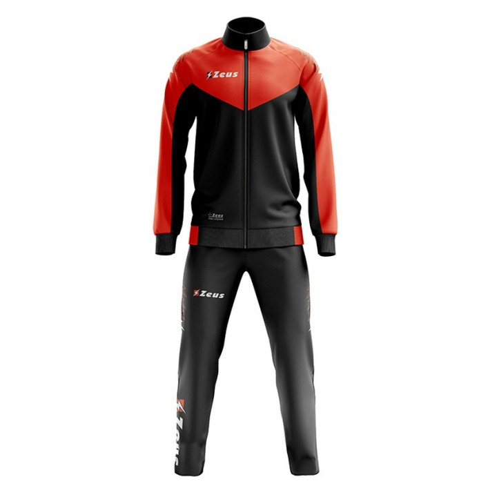 Ulysse model tracksuit in black and fluorescent orange