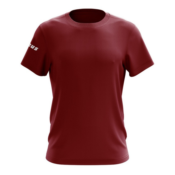 Basic Zeus t-shirt in garnet-coloured short-sleeved cotton