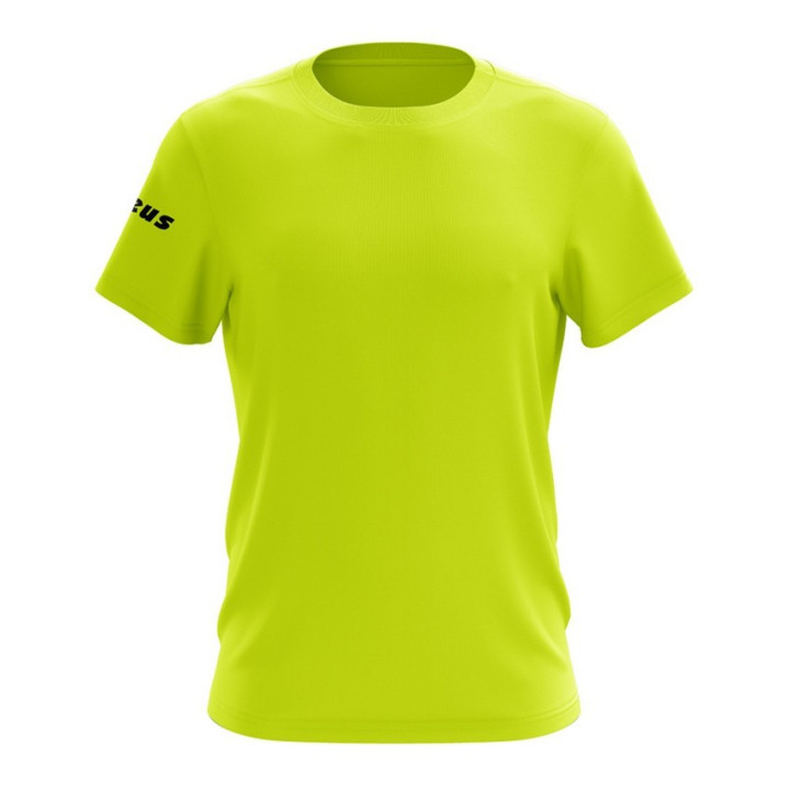 T-shirt basic Zeus in cotone manica corta colore giallo fluo