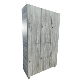 Gym locker with 6 overlapping doors