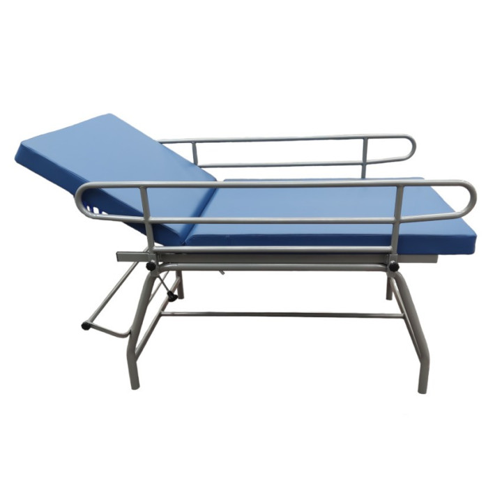 Medical Examination Cot for Infirmary with safety sides and roll holder