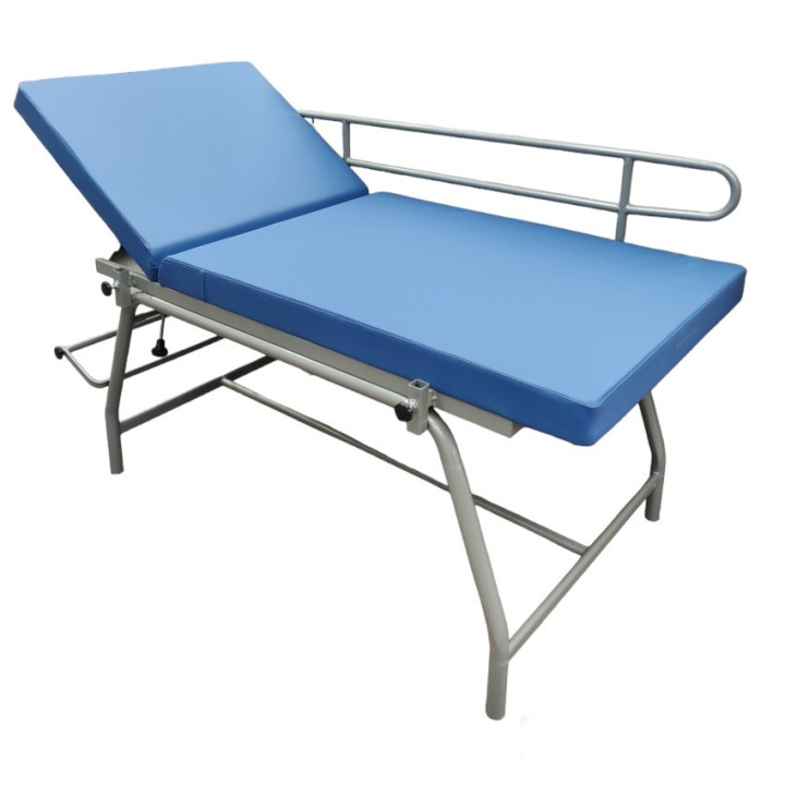 Medical Examination Cot for Infirmary with safety sides and roll holder