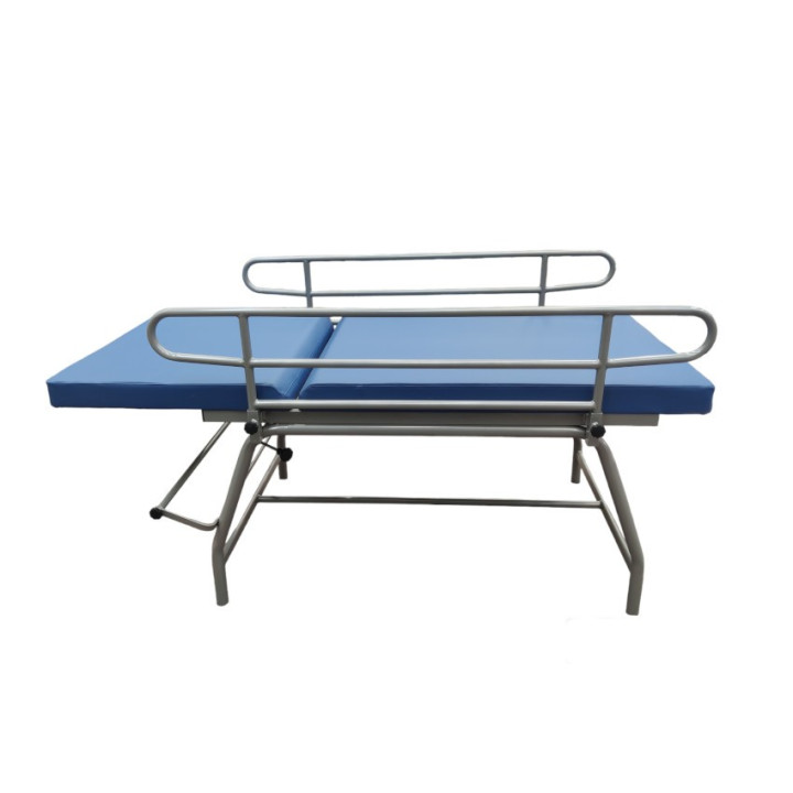 Medical Examination Cot for Infirmary with safety sides and roll holder