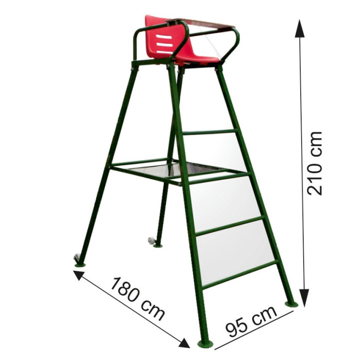 Tennis referee chair in galvanized steel