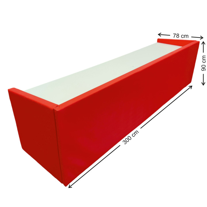 Judges' table with 3 meter accident prevention protection