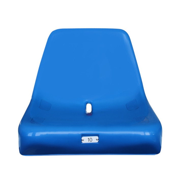 Monobloc seat with backrest for grandstands and sports facilities