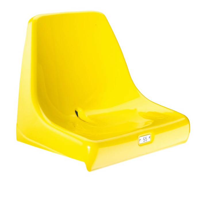 Monobloc seat with backrest for grandstands and sports facilities