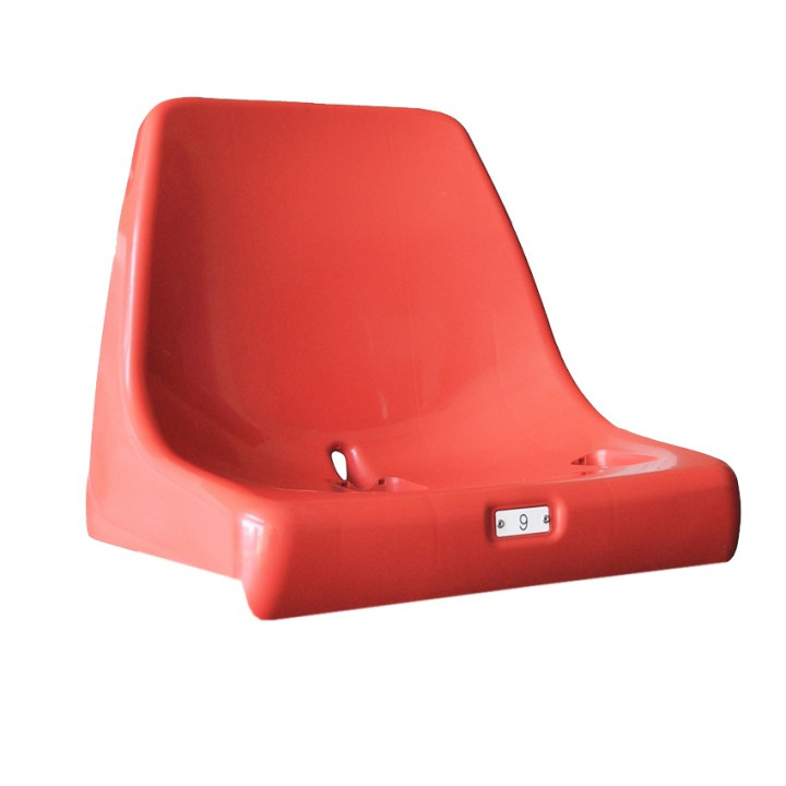 Monobloc seat with backrest for grandstands and sports facilities