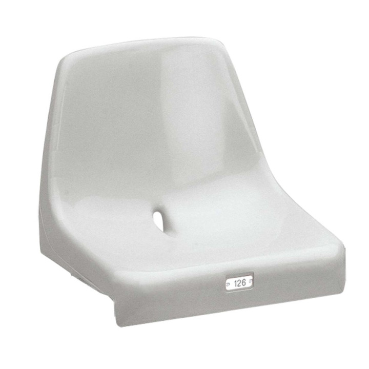 Monobloc seat with backrest for grandstands and sports facilities