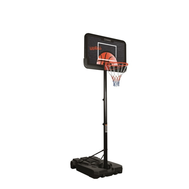 Ballasted basketball system transportable on Cleveland Galando wheels