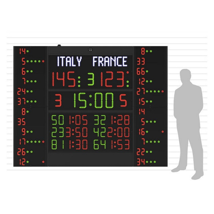 Tabellone segnapunti Elettronico multisport FC62H25N12B2 Omologato FIBA